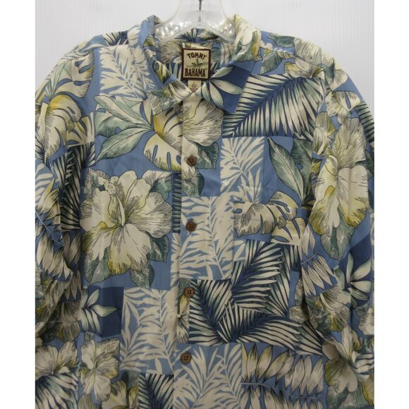 Tommy Bahama Shirt Large Silk Hawaiian Loop Collar Camp Floral Tropical - Picture 2 of 11